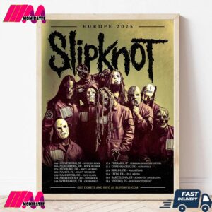 Slipknot Announces 2025 European Tour Dates With Stops Across Major Festivals Wall Decor Canvas Poster