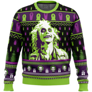 Smile Beetlejuice Gifts For Family Holiday Christmas Ugly Sweater