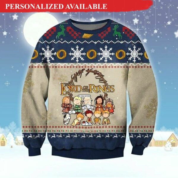 Snoopy The Lord of the Rings Ugly Knitted Christmas 3D Sweater