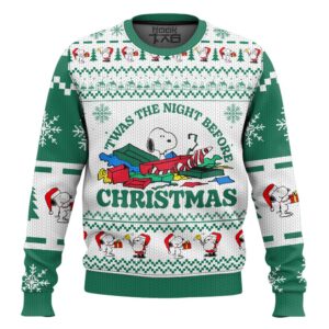 Snoopy the night before Christmas Best Holiday Christmas Ugly Sweater Gifts For Family