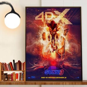 Sonic The Hedgehog 3 Official 4DX Poster Release December 20th 2024 Home Decor Poster Canvas