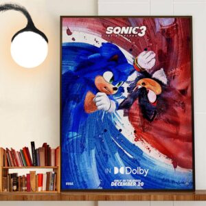 Sonic The Hedgehog 3 Official Dolby Cinema Poster Release December 20th 2024 Home Decor Poster Canvas