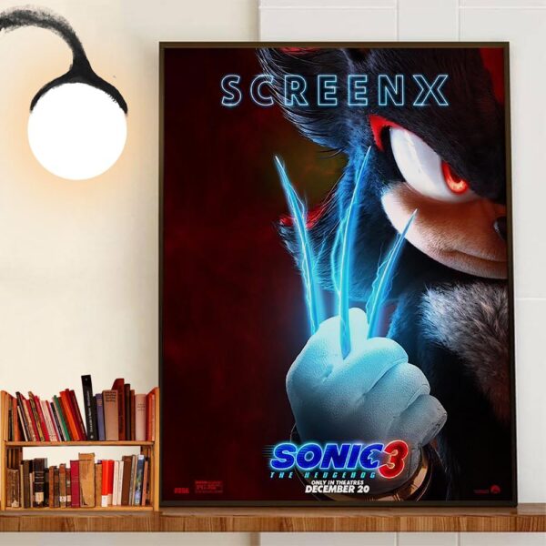 Sonic The Hedgehog 3 Official ScreenX Poster Release December 20th 2024 Home Decor Poster Canvas