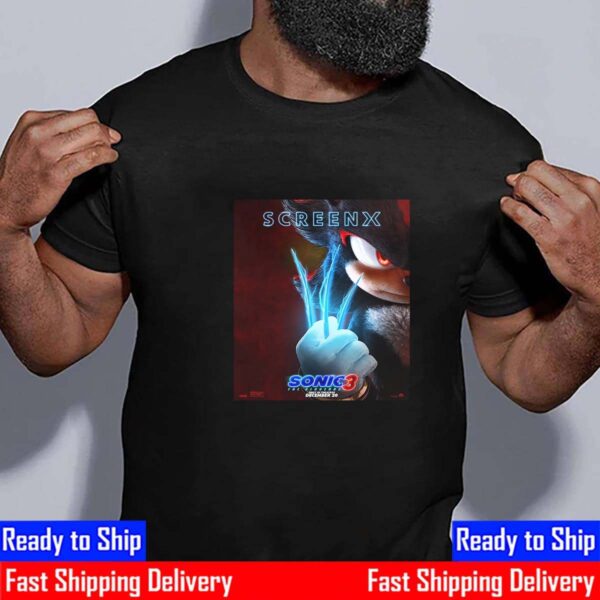 Sonic The Hedgehog 3 Official ScreenX Poster Release December 20th 2024 Unisex T-Shirt