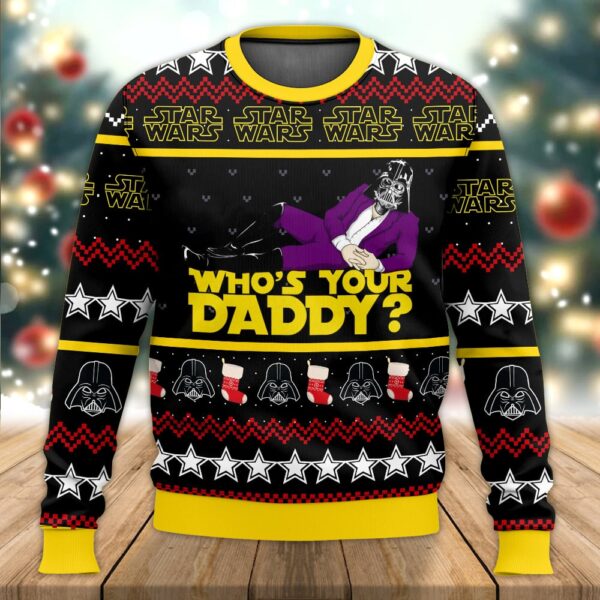 Star Wars Funny Who’s Your Daddy Best Holiday Christmas Ugly Sweater Gifts For Family