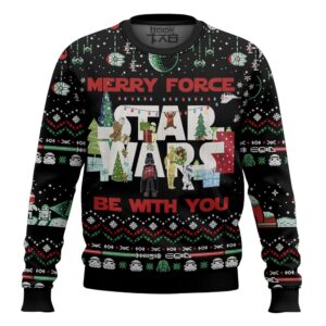 Star Wars Merry Force Be With You Best Holiday Christmas Ugly Sweater Gifts For Family