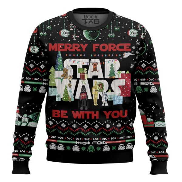 Star Wars Merry Force Be With You Best Holiday Christmas Ugly Sweater Gifts For Family