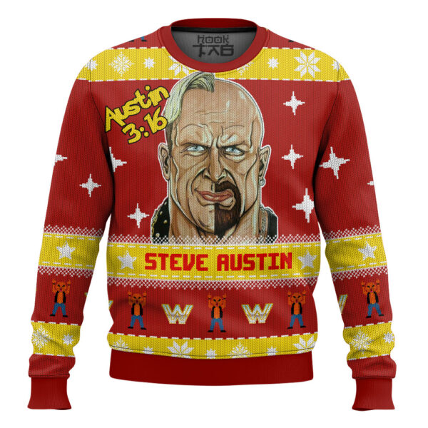 Steve Austin WWE Christmas Best Holiday Christmas Ugly Sweater Gifts For Family