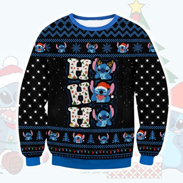 Stitch Ho Ho Ho Gifts For Family Holiday Christmas Ugly Sweater