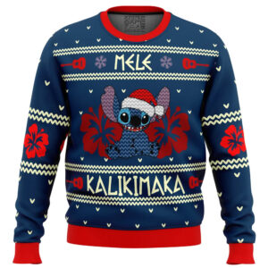 Stitch Mele Kalikimaka Gifts For Family Holiday Christmas Ugly Sweater