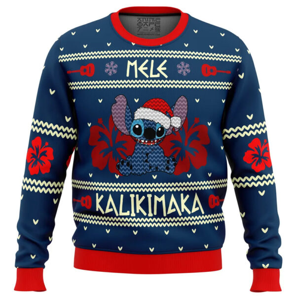 Stitch Mele Kalikimaka Gifts For Family Holiday Christmas Ugly Sweater