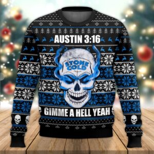 Stone Cold Steve Austin 316 Best Holiday Christmas Ugly Sweater Gifts For Family