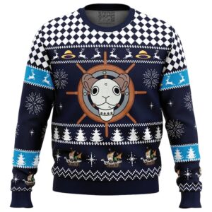 Straw Hat Pirates Ship Going Merry OP Pirates Gifts For Family Holiday Christmas Ugly Sweater