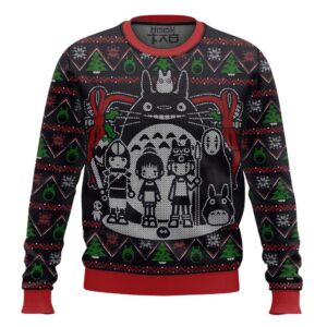 Studio Ghibli Best Holiday Christmas Ugly Sweater Gifts For Family