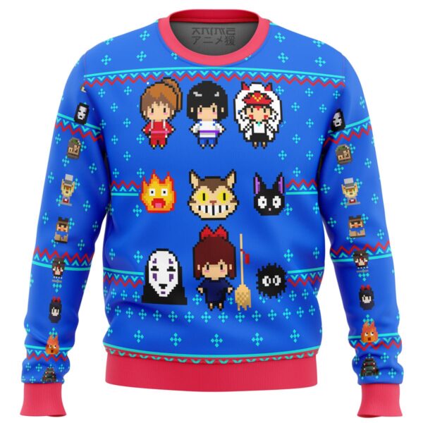 Studio Ghibli Blue Gifts For Family Holiday Christmas Ugly Sweater