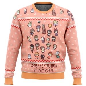 Studio Ghibli Cuties Gifts For Family Holiday Christmas Ugly Sweater