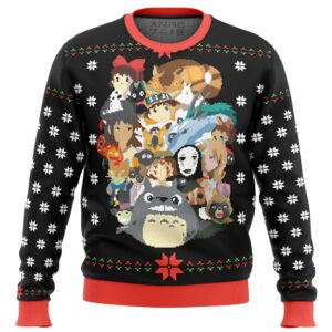 Studio Ghibli Xmas Main Gifts For Family Holiday Christmas Ugly Sweater