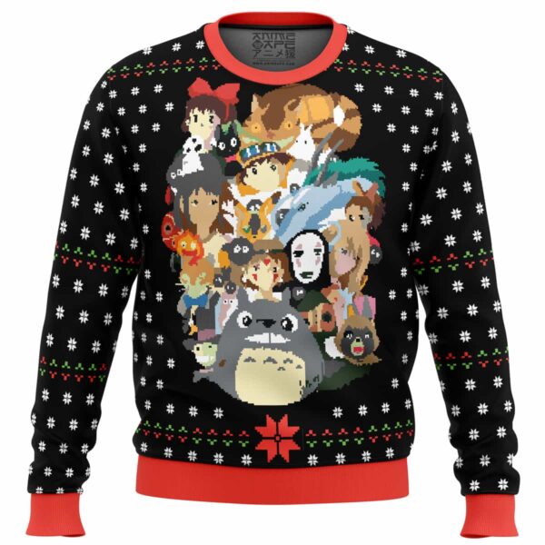 Studio Ghibli Xmas Main Miyazaki Gifts For Family Holiday Christmas Ugly Sweater