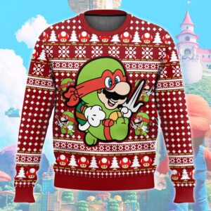 Super Raph Bro Mario Best Holiday Christmas Ugly Sweater Gifts For Family