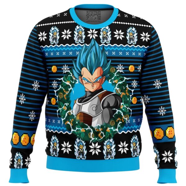 Super Saiyan Blue Vegeta Gifts For Family Holiday Christmas Ugly Sweater