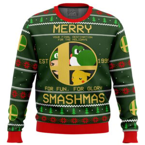 Super Smash Bros Merry Smashmas Gifts For Family Holiday Christmas Ugly Sweater