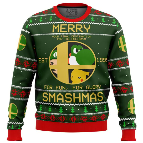 Super Smash Bros Merry Smashmas Gifts For Family Holiday Christmas Ugly Sweater