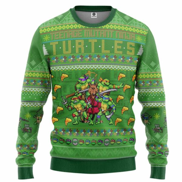 TMNT Turtles Ugly Christmas Style Custom Best Holiday Christmas Ugly Sweater Gifts For Family