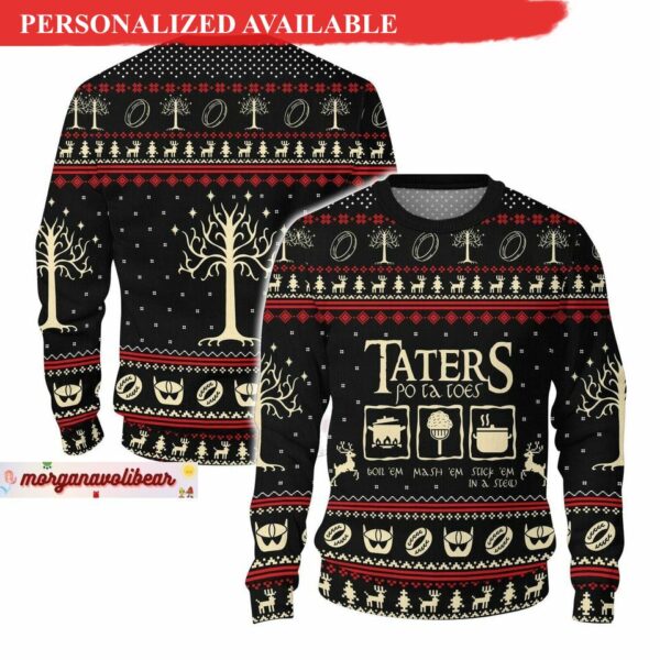 Taters Potatoes Lord Of The Rings Gifts For Family Holiday Christmas Ugly Sweater