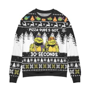 Teenage Mutant Ninja Turtles Pizza Dude?s Got 30 Seconds Gifts For Family Holiday Christmas Ugly Sweater