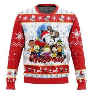 The Charlie Brown and Snoopy Show Best Holiday Christmas Ugly Sweater Gifts For Family