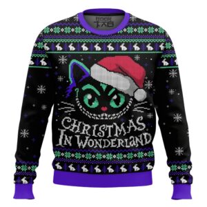 The Cheshire Cat Christmas In Wonderland Christmas Best Holiday Christmas Ugly Sweater Gifts For Family