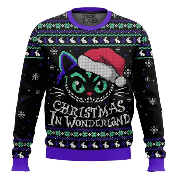 The Cheshire Cat Christmas In Wonderland Christmas Best Holiday Christmas Ugly Sweater Gifts For Family