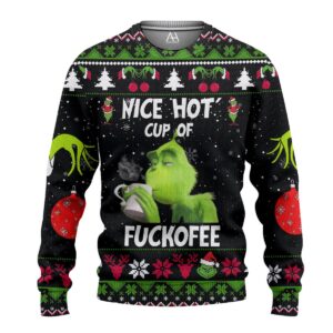 The Grinch Nice Hot Cup Of Christmas Holiday Best Holiday Christmas Ugly Sweater Gifts For Family