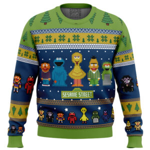 The Main Characters on Sesame Street Gifts For Family Holiday Christmas Ugly Sweater