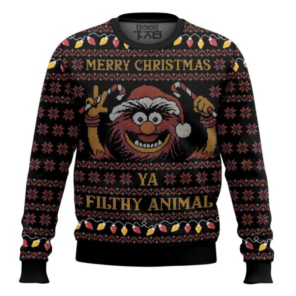 The Muppet Show Animal Muppet Merry Christmas Filthy Animal Best Holiday Christmas Ugly Sweater Gifts For Family