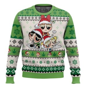 The Nauty Power Puff Girls 420 Christmas Best Holiday Christmas Ugly Sweater Gifts For Family