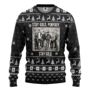 The Outsiders Stay Gold Ponyboy Stay Gold Christmas B&W Style Custom Best Holiday Christmas Ugly Sweater Gifts For Family