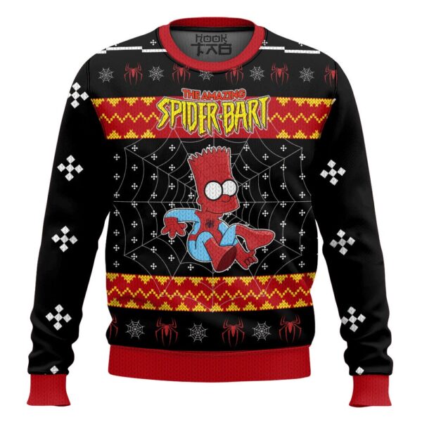 The Simpsons Family The Amazing Spider-Bart Best Holiday Christmas Ugly Sweater Gifts For Family