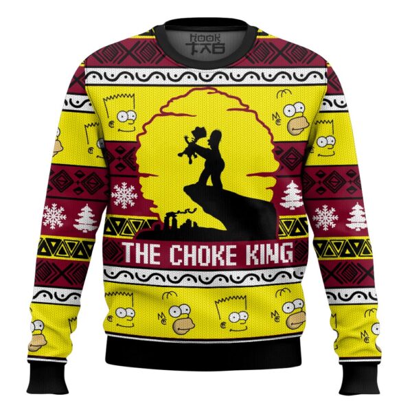 The Simpsons Family The Choke King Best Holiday Christmas Ugly Sweater Gifts For Family