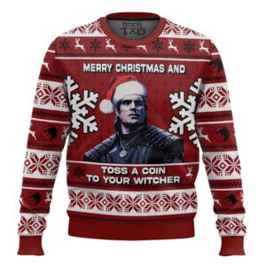 The Witcher Toss A Coin to your Witcher Christmas Best Holiday Christmas Ugly Sweater Gifts For Family