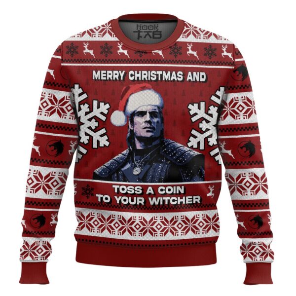 The Witcher Toss A Coin to your Witcher Christmas Best Holiday Christmas Ugly Sweater Gifts For Family