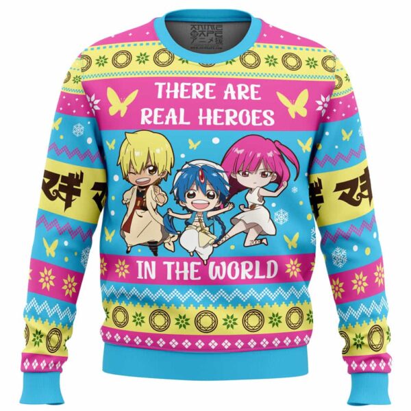 There Are Real Heroes Magi The Labyrinth of Magic Gifts For Family Holiday Christmas Ugly Sweater