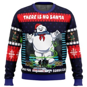 There Is No Santa Ghostbusters Gifts For Family Holiday Christmas Ugly Sweater