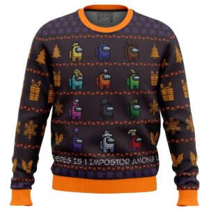 There Is One Impostor Among Us Gifts For Family Holiday Christmas Ugly Sweater