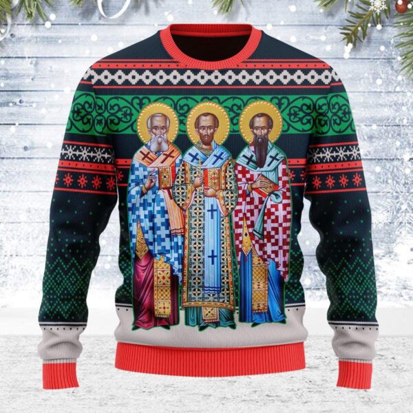 Three Great Hierarchs Gifts For Family Holiday Christmas Ugly Sweater