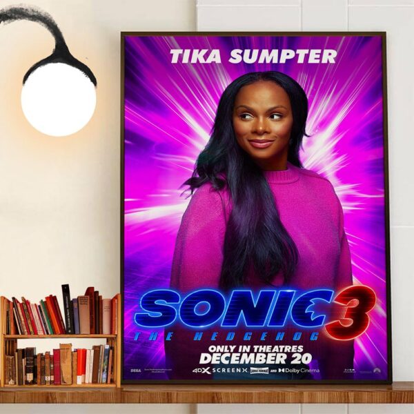 Tika Sumpter As Maddie Wachowski In Sonic The Hedgehog 3 Official Poster Release December 20th 2024 Home Decor Poster Canvas