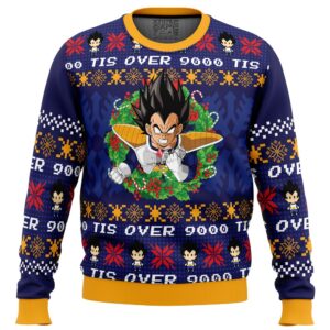 Tis Over 9000 DBZ Gifts For Family Holiday Christmas Ugly Sweater