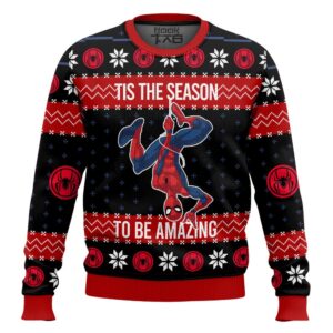 Tis The Season To Be Amazing Spider-man Best Holiday Christmas Ugly Sweater Gifts For Family