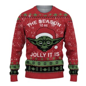 Tis The Season To Be Jolly Yodas Ugly Knitted Christmas Ugly Sweater