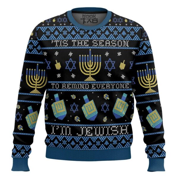 Tis the season to remind everyone I’m Jewish Christmas Best Holiday Christmas Ugly Sweater Gifts For Family